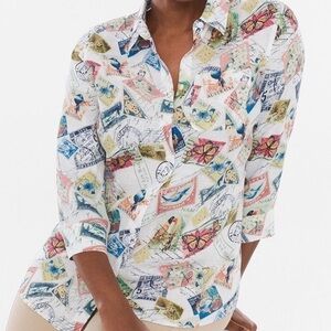 Chicos button down linen shirt